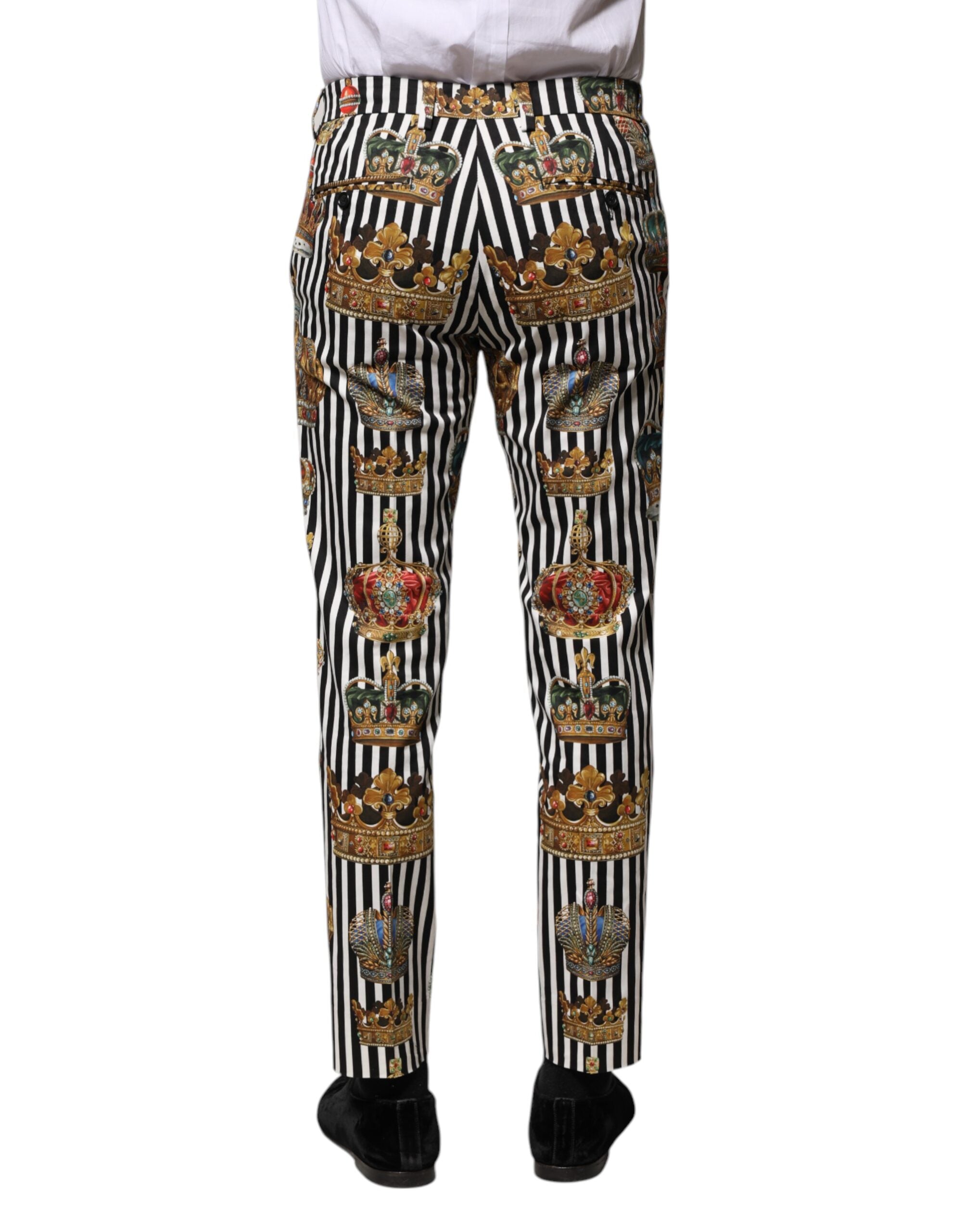 Multicolor Striped Crown Pants - ventzia
