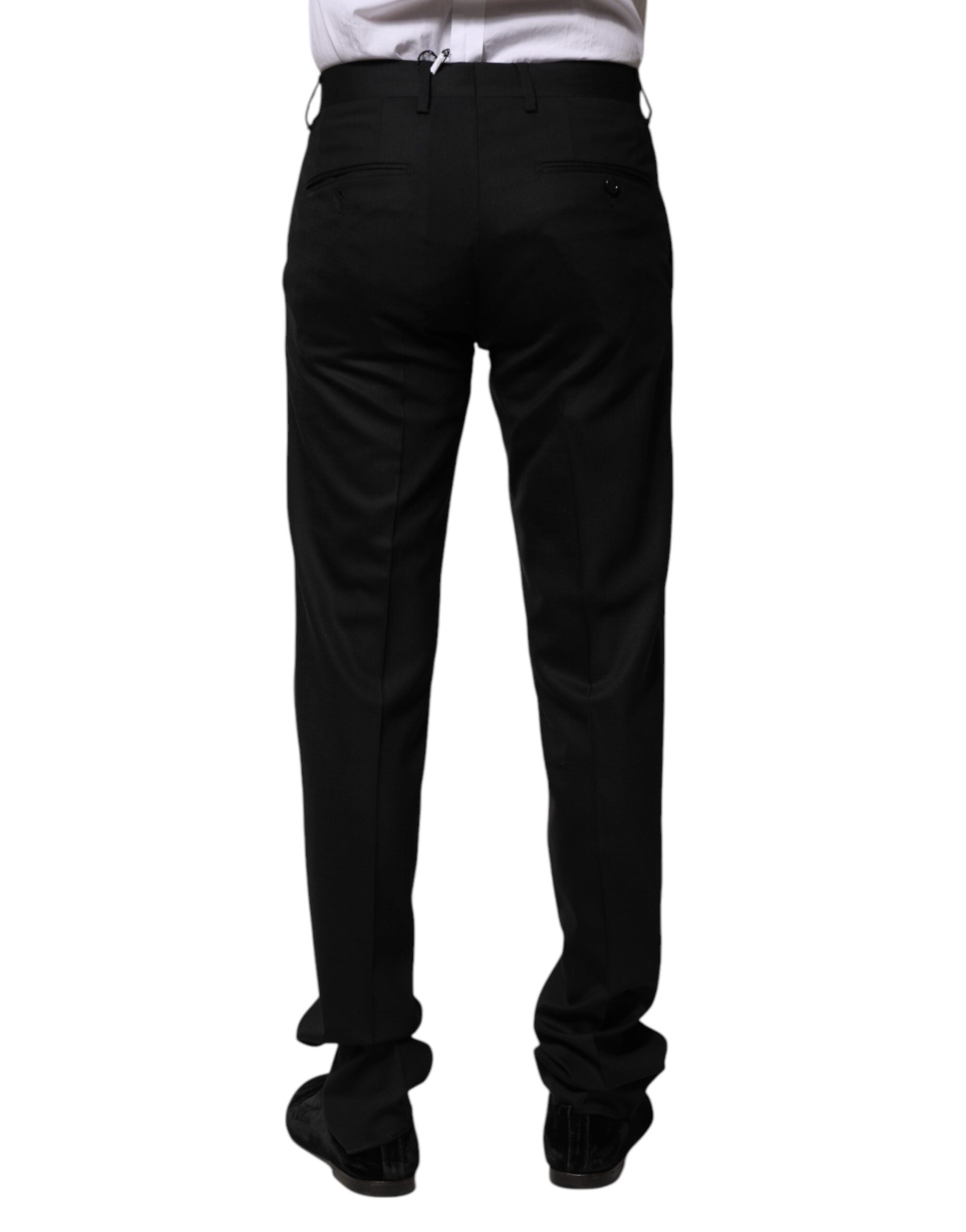 Black Wool Formal Dress Pants - ventzia