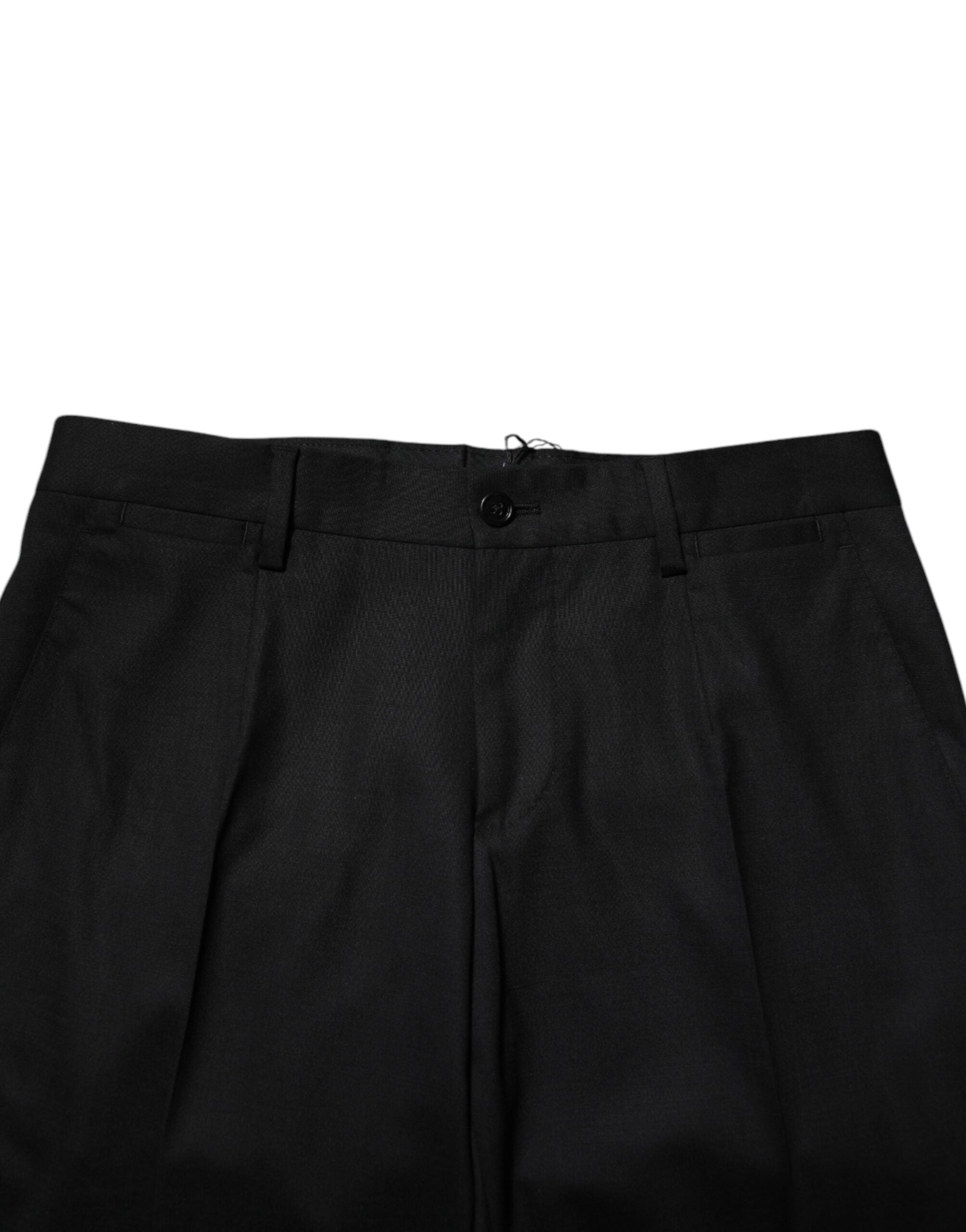 Black Wool Formal Dress Pants - ventzia