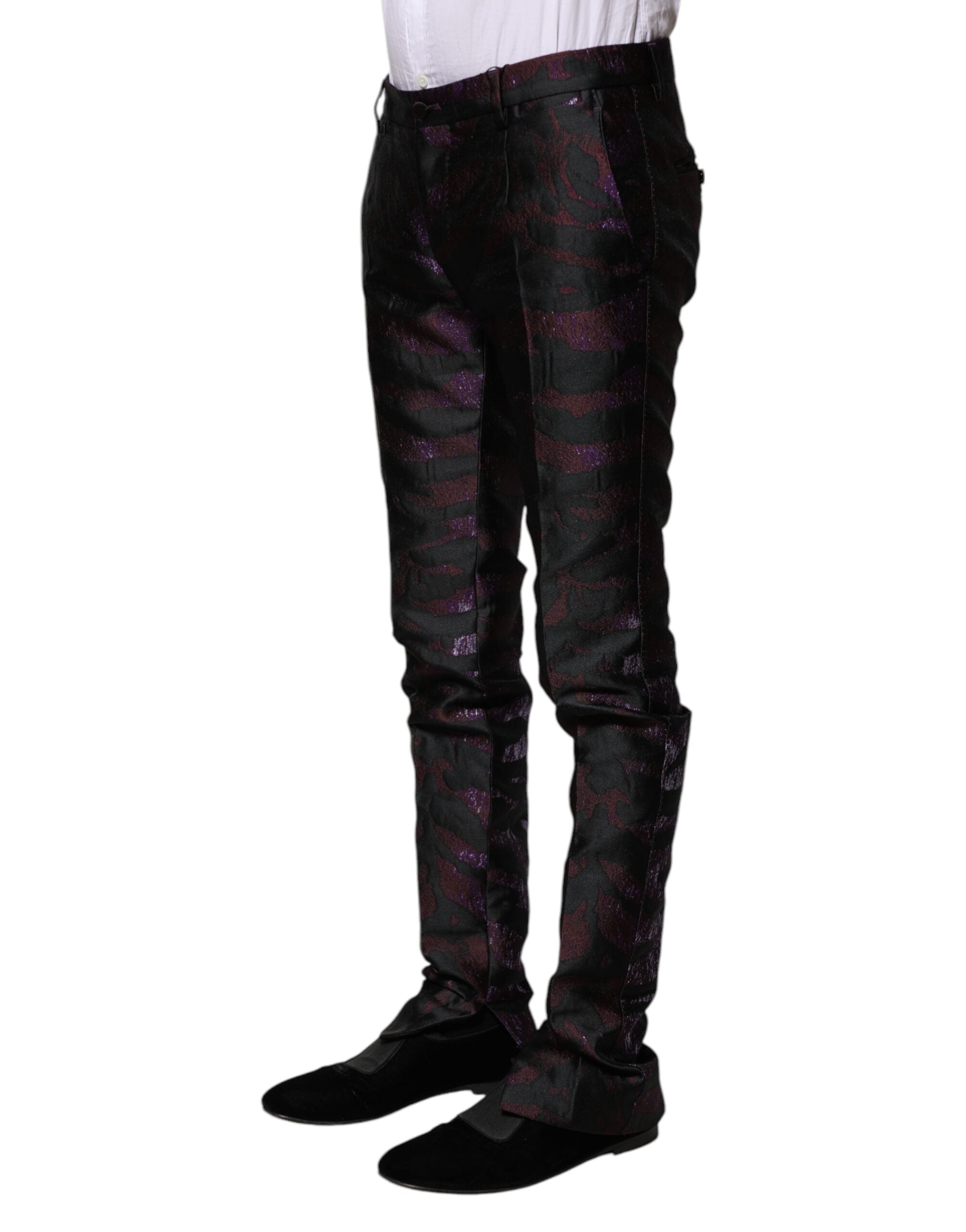 Multicolor Polyester Patterned Pants - ventzia