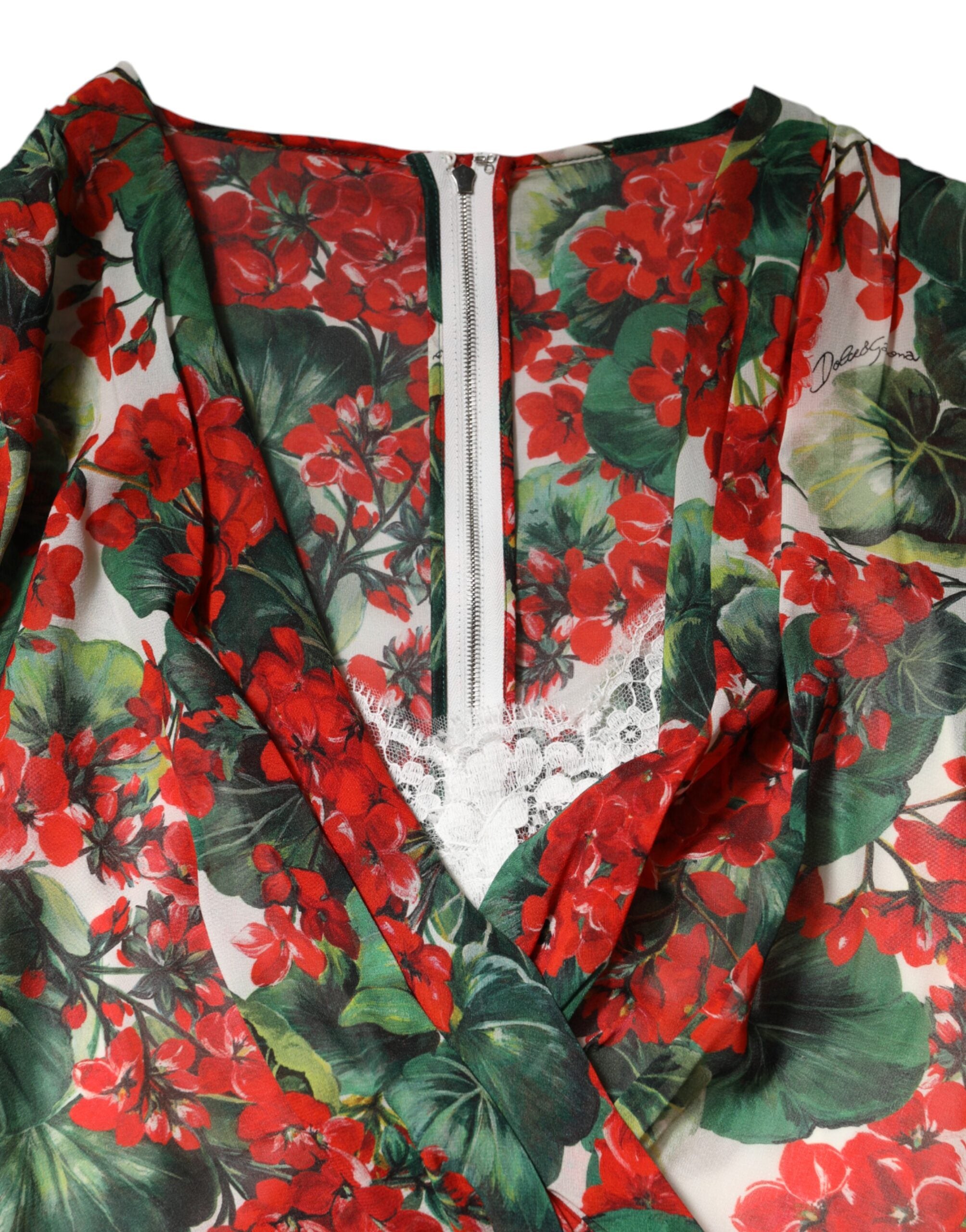 Multicolor Floral Long Sleeves V-neck Dress - ventzia