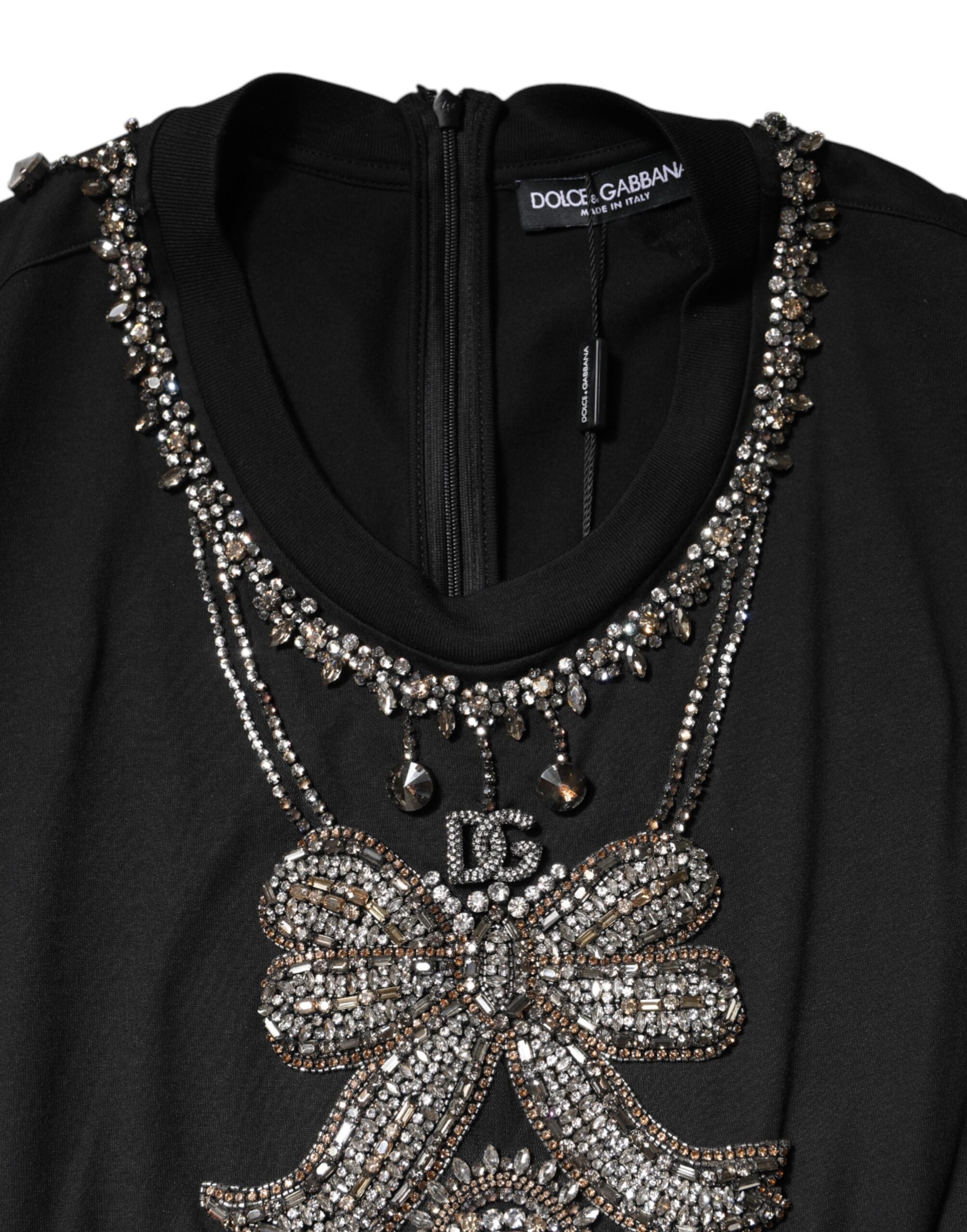 Black Cotton Rhinestone Embellished Tank Top - ventzia