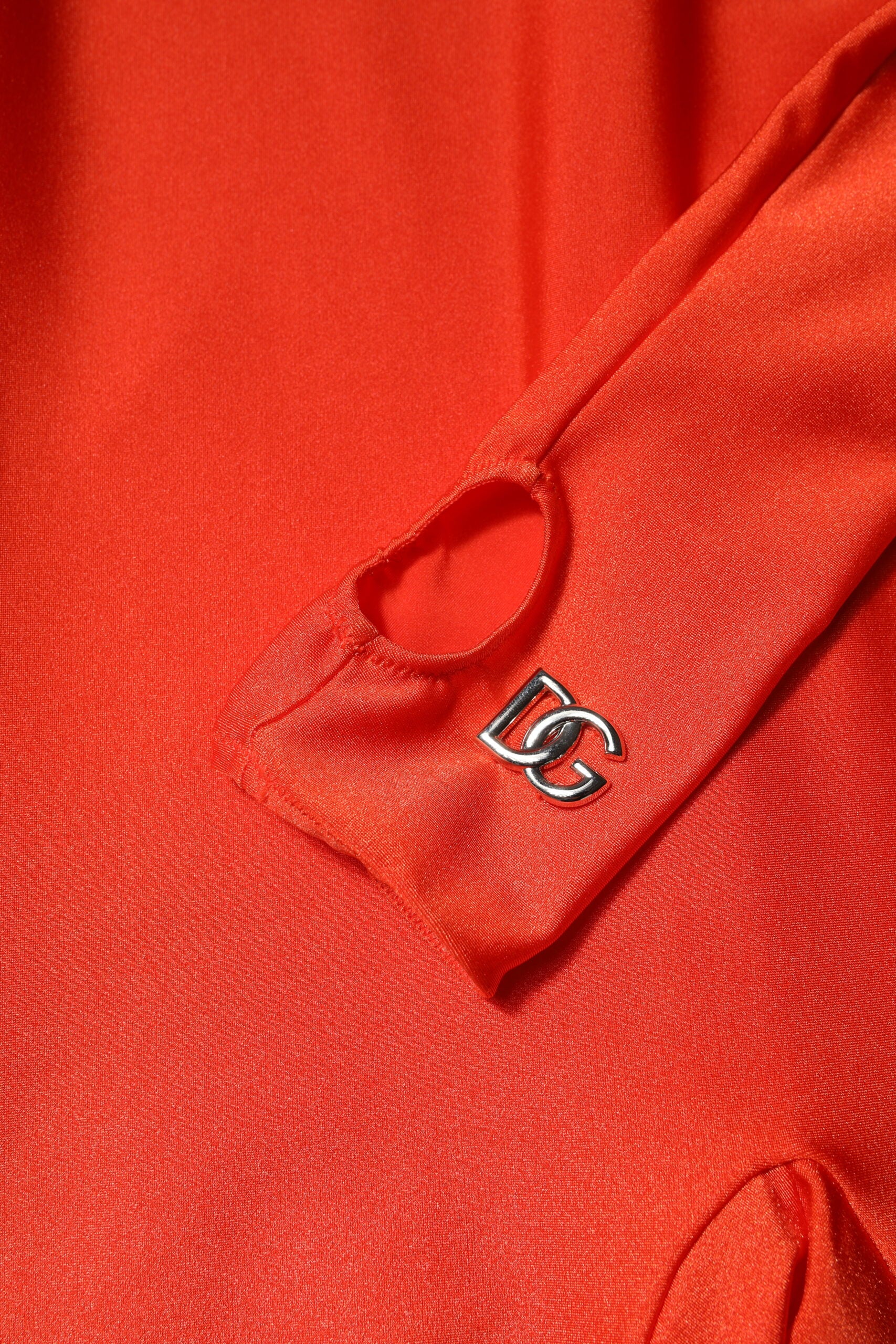 Red Nylon Turtleneck Bodycon Jumpsuit Dress - ventzia