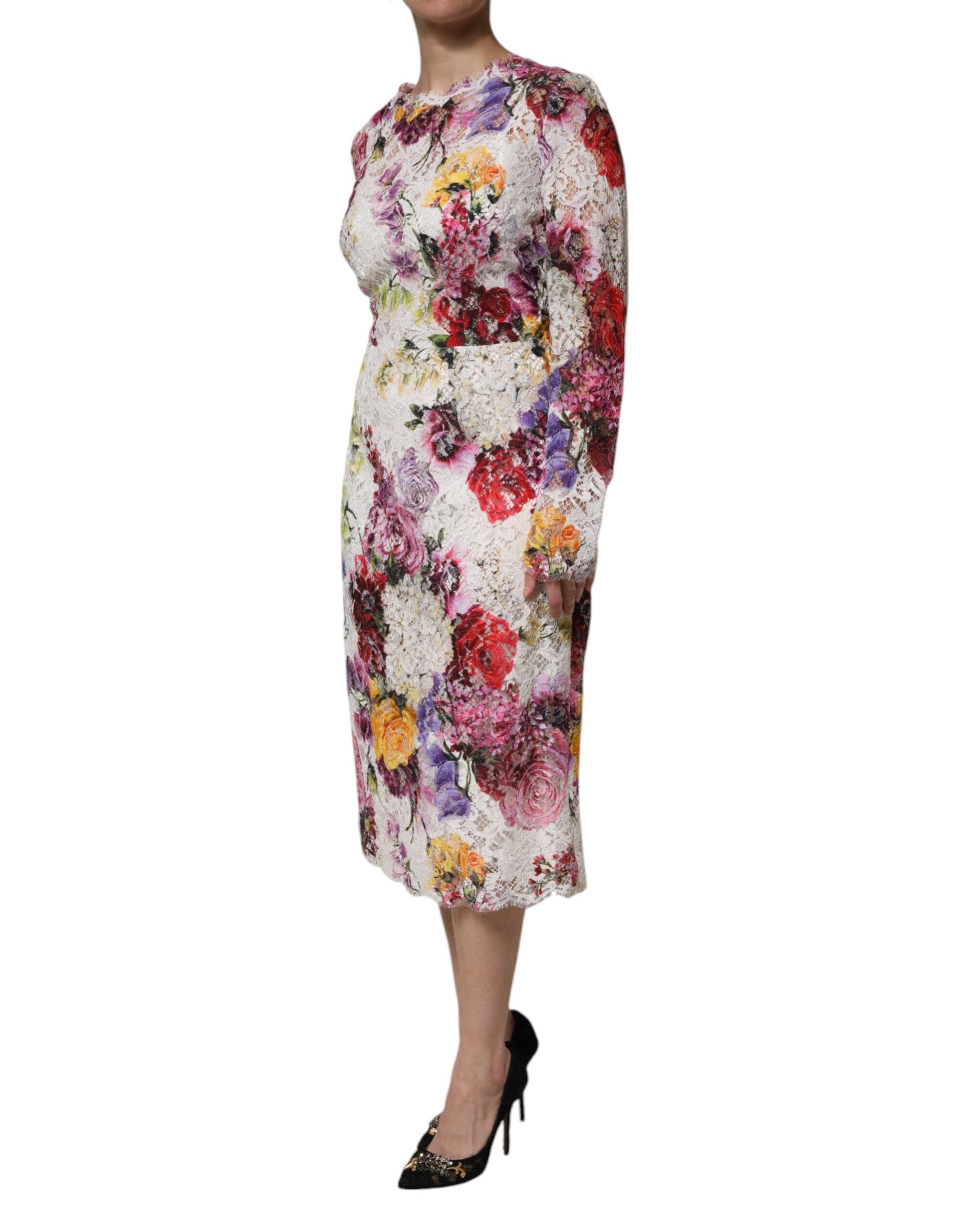 Multicolor Floral Long Sleeve A-line Dress - ventzia