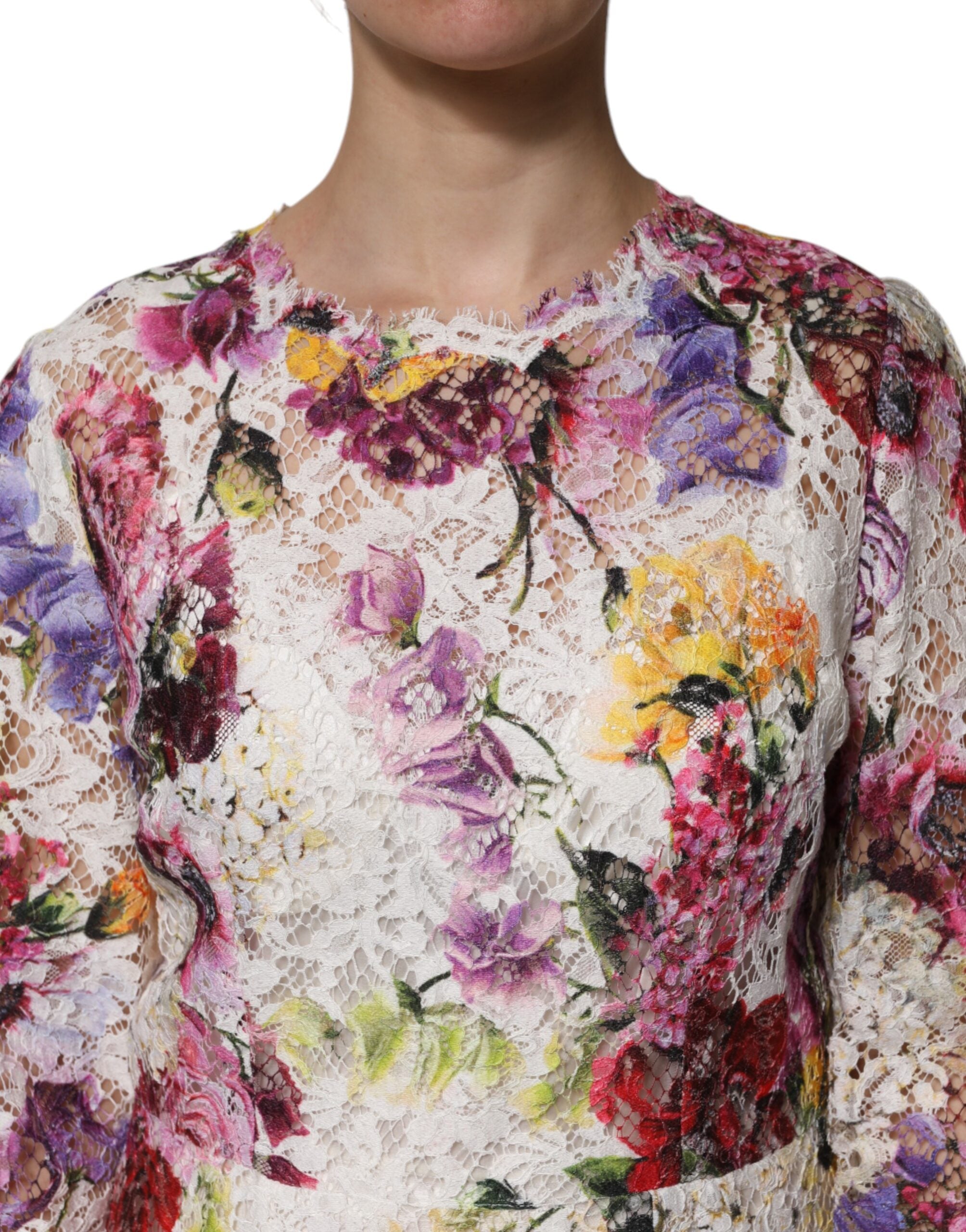 Multicolor Floral Long Sleeve A-line Dress - ventzia