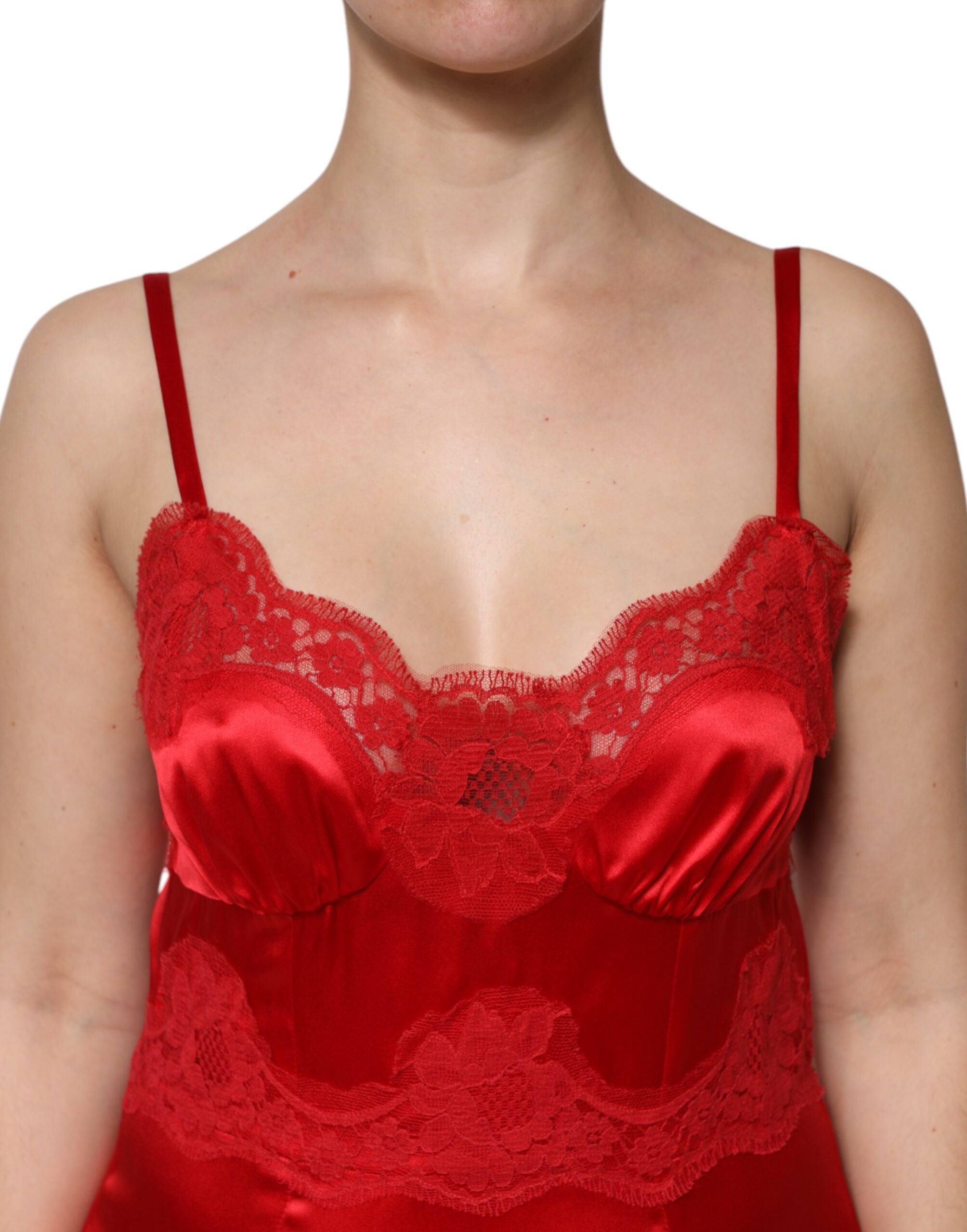 Red Silk Sleeveless Maxi Long Dress - ventzia