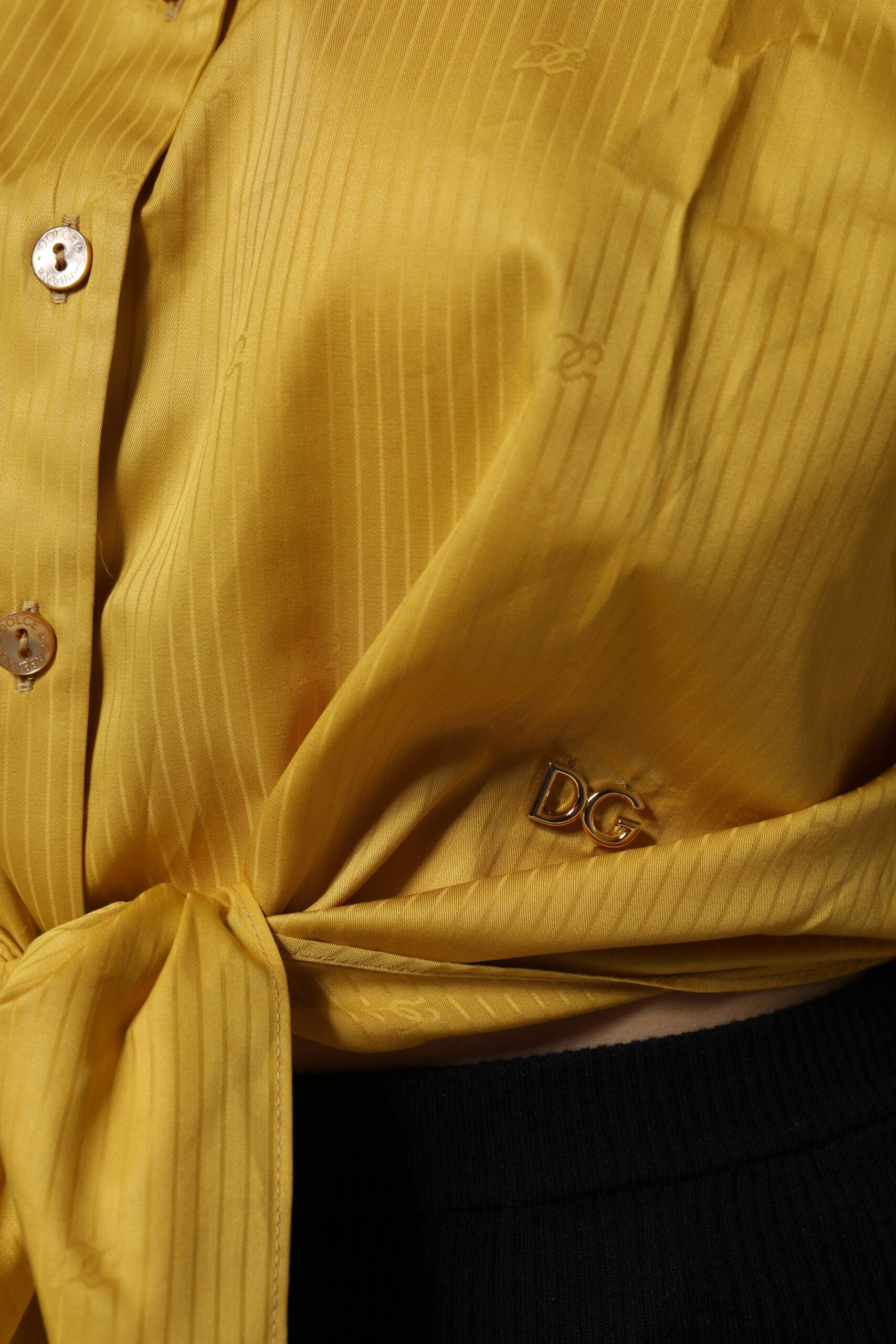 Mustard Collared Short Sleeves Blouse Top - ventzia
