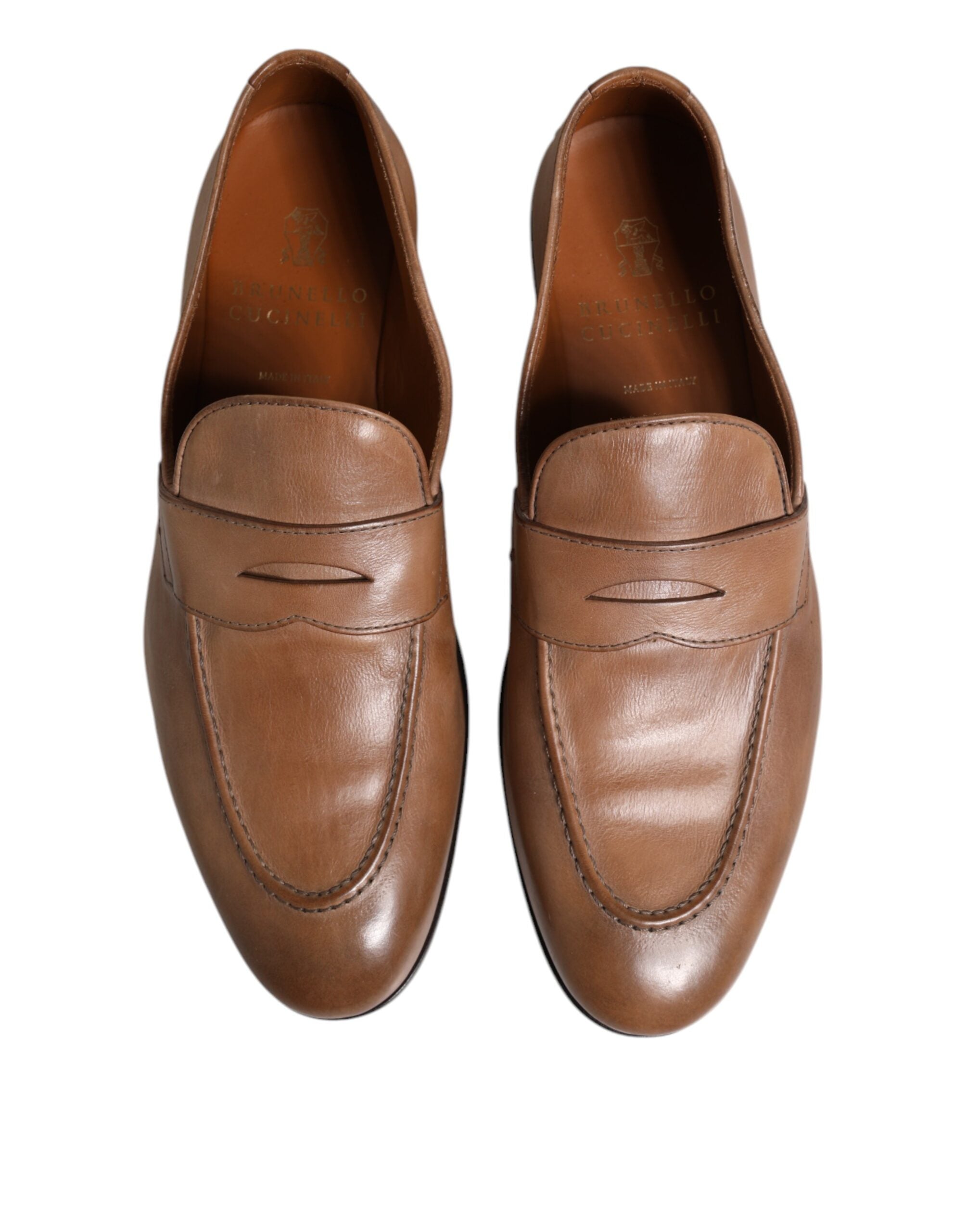 Brown Leather Loafer Dress Formal Shoes - ventzia