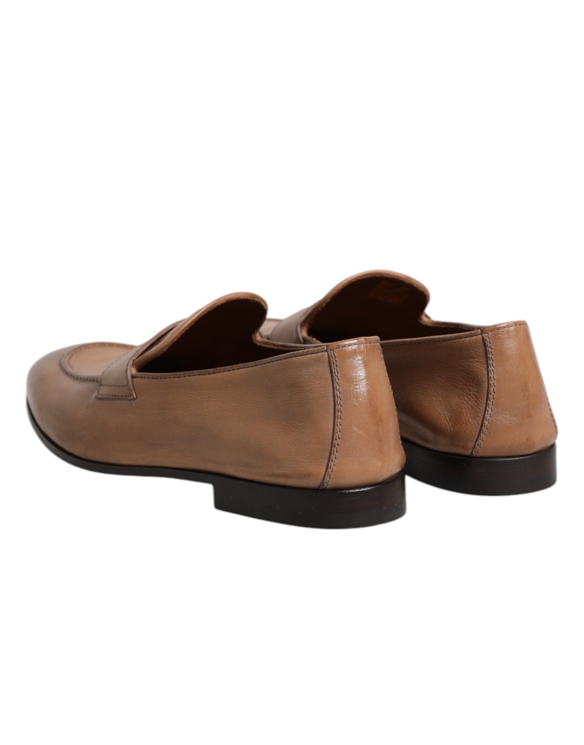 Brown Leather Loafer Dress Formal Shoes - ventzia