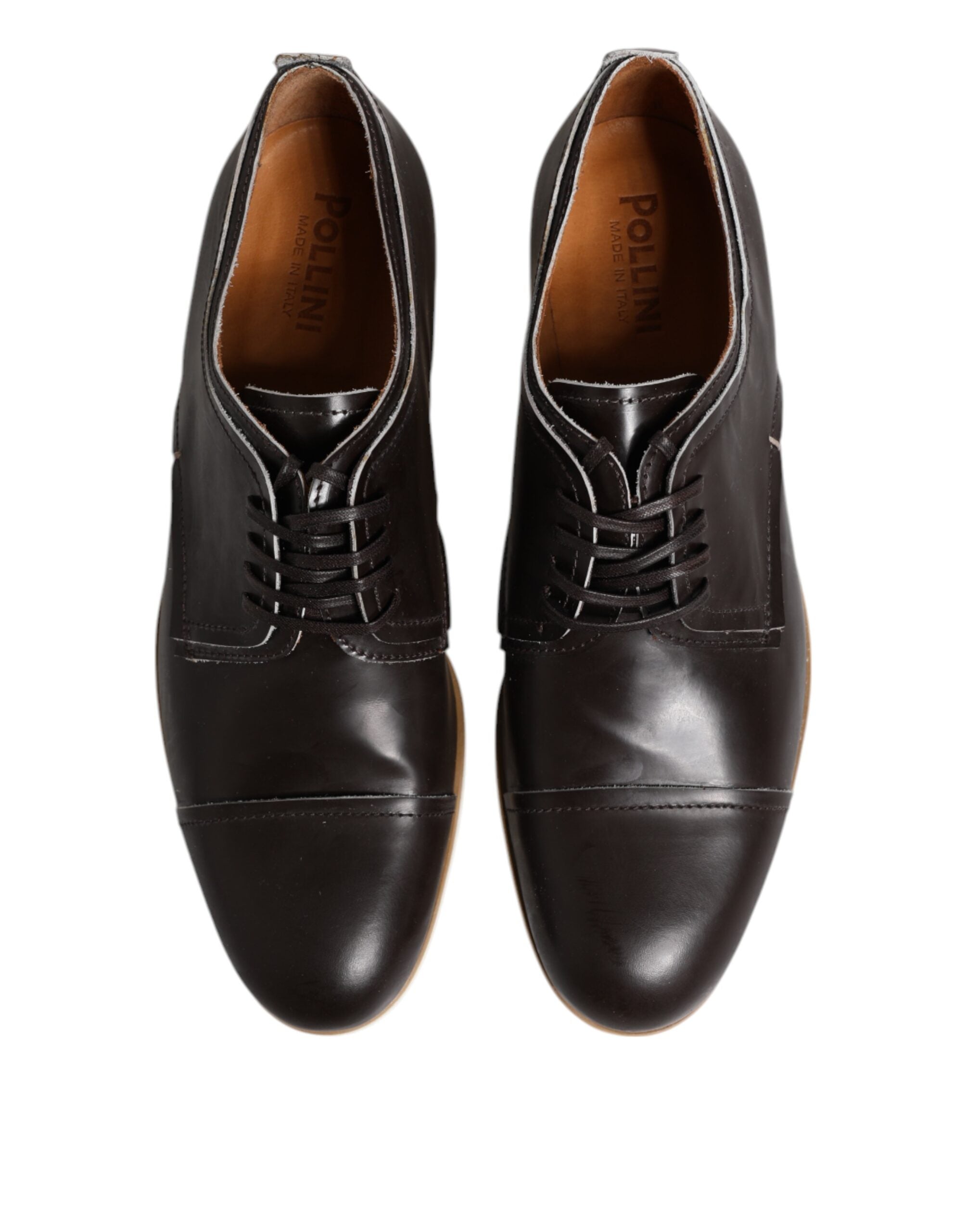 Dark Brown Leather Derby Lace Up Dress Formal Shoes - ventzia