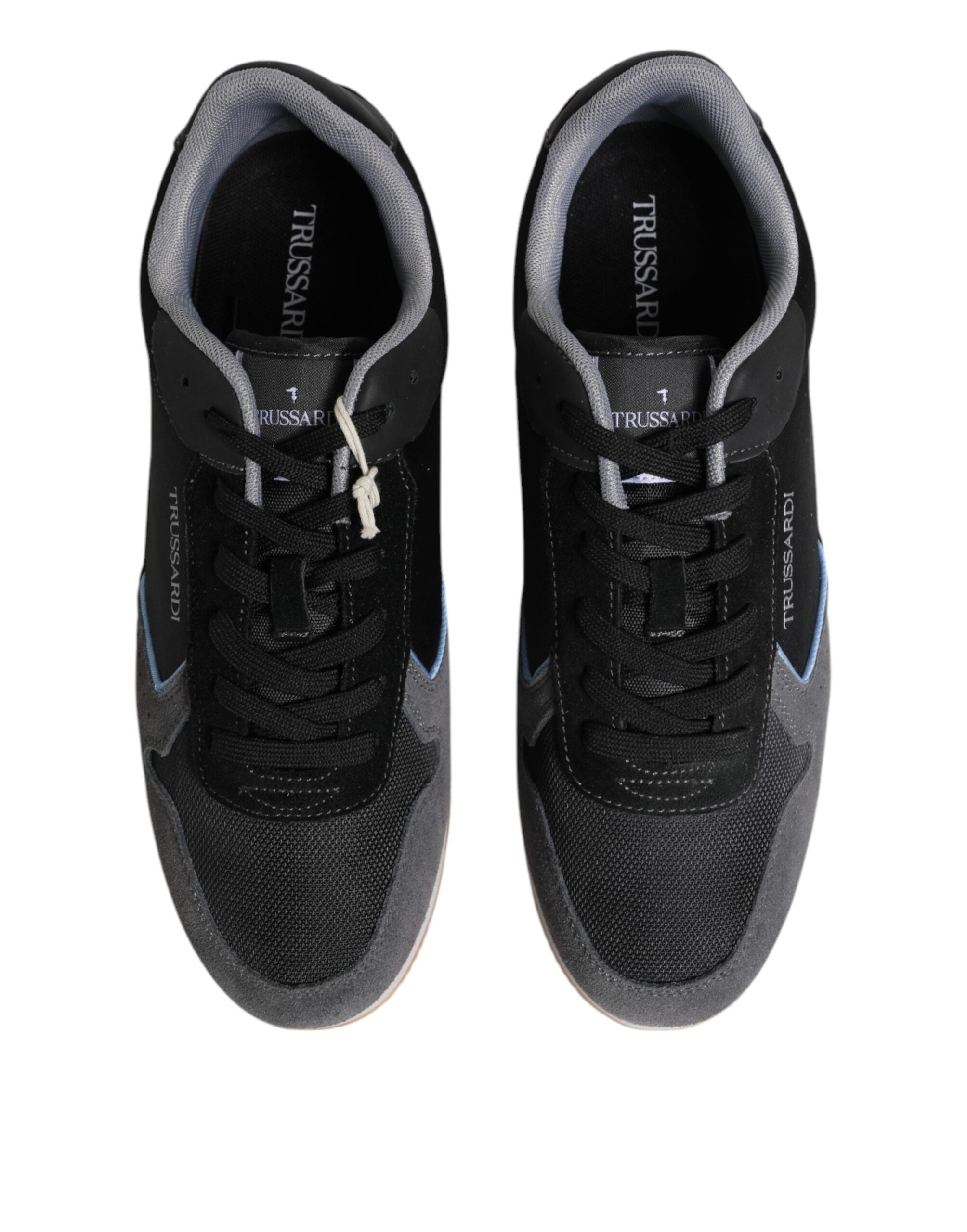 Black Gray Lace Up Low Top Casual Sneakers Shoes - ventzia