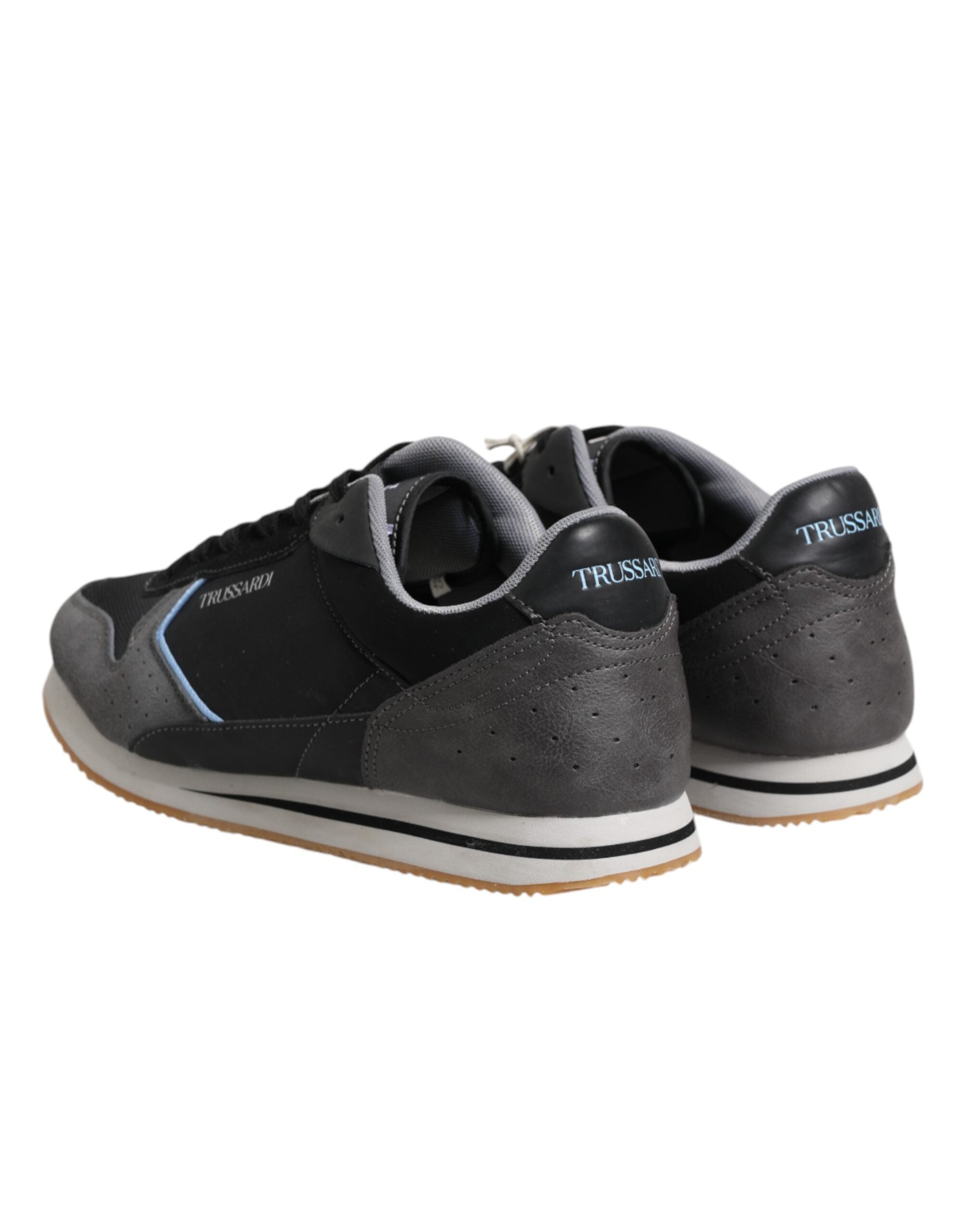 Black Gray Lace Up Low Top Casual Sneakers Shoes - ventzia