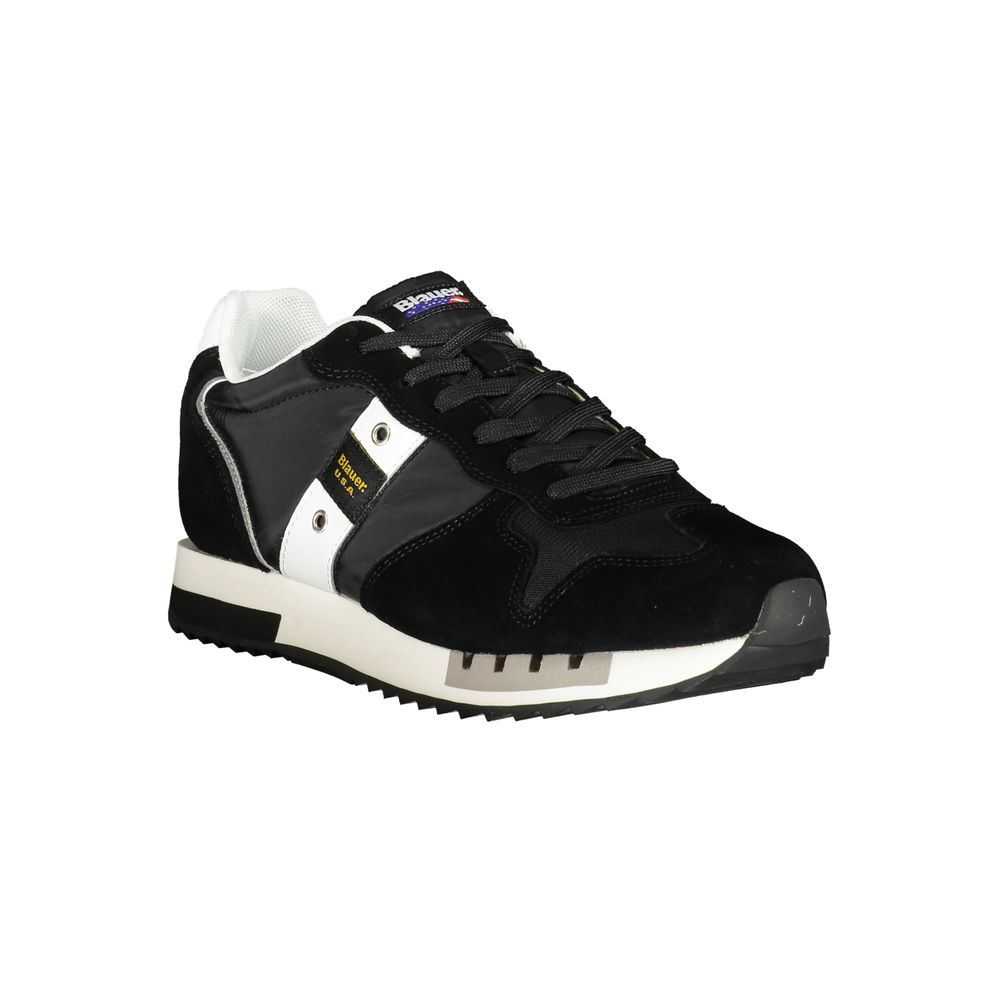Black Polyurethane Men's Sneaker - ventzia