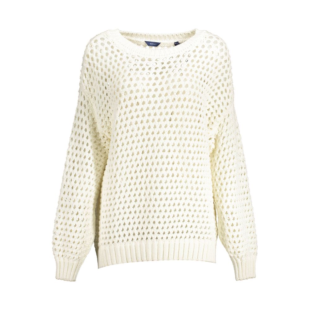 White Cotton Women Sweater - ventzia