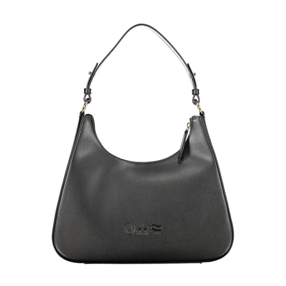 Black Leather Women's Shoulder Bag - ventzia