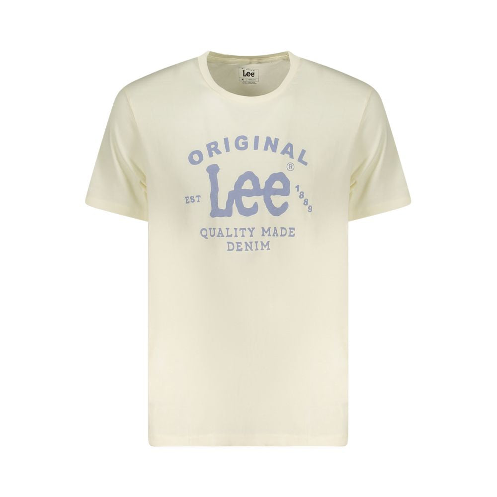 Beige Cotton Men T-Shirt - ventzia