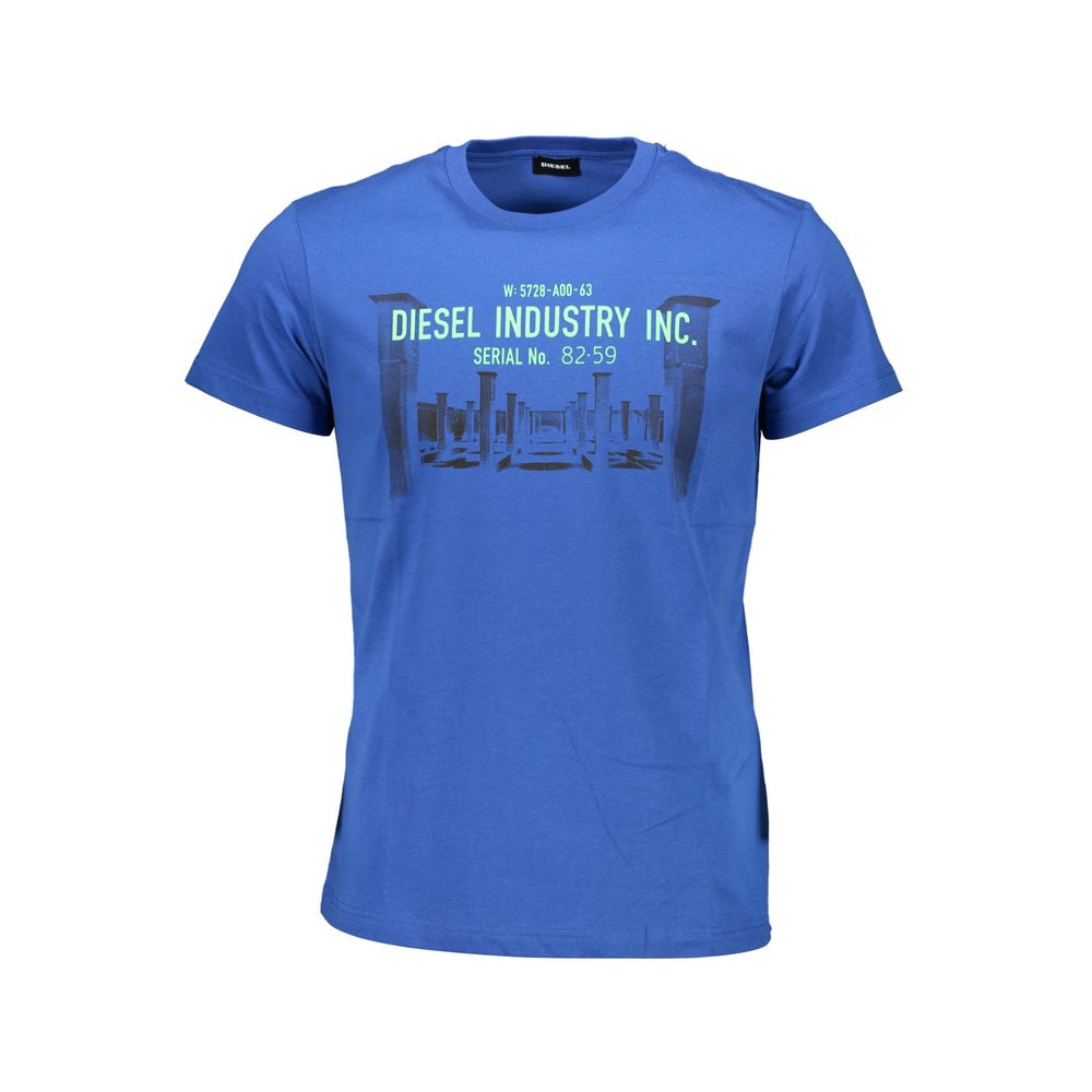 Blue Cotton Men T-Shirt - ventzia