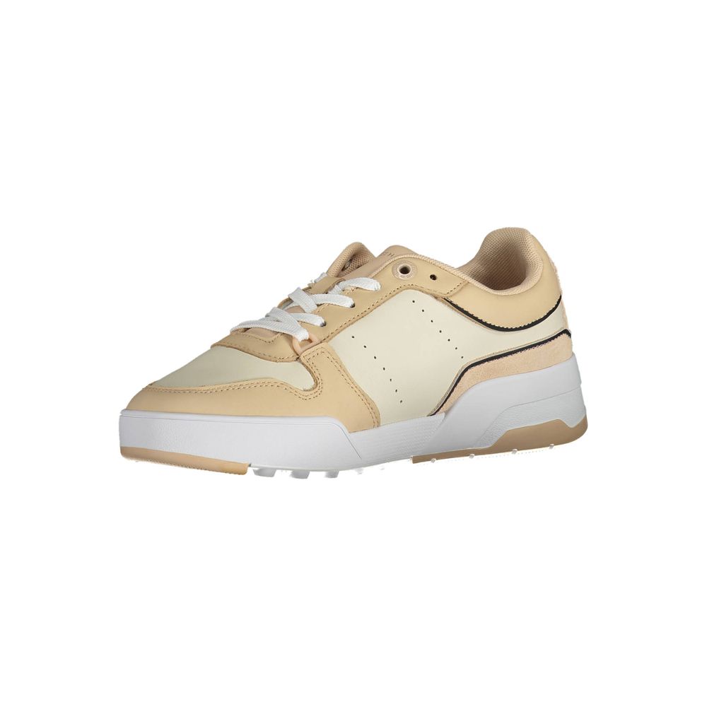 Beige Leather Women Sneaker - ventzia