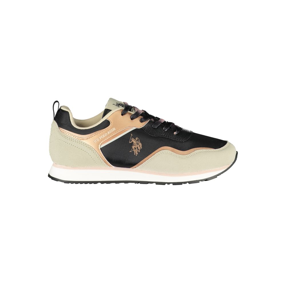 Black Polyurethane Women Sneaker - ventzia