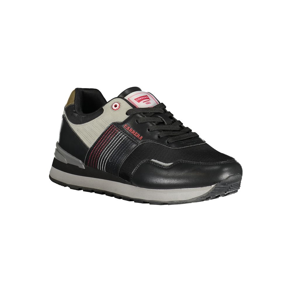 Black Polyurethane Men Sneaker - ventzia