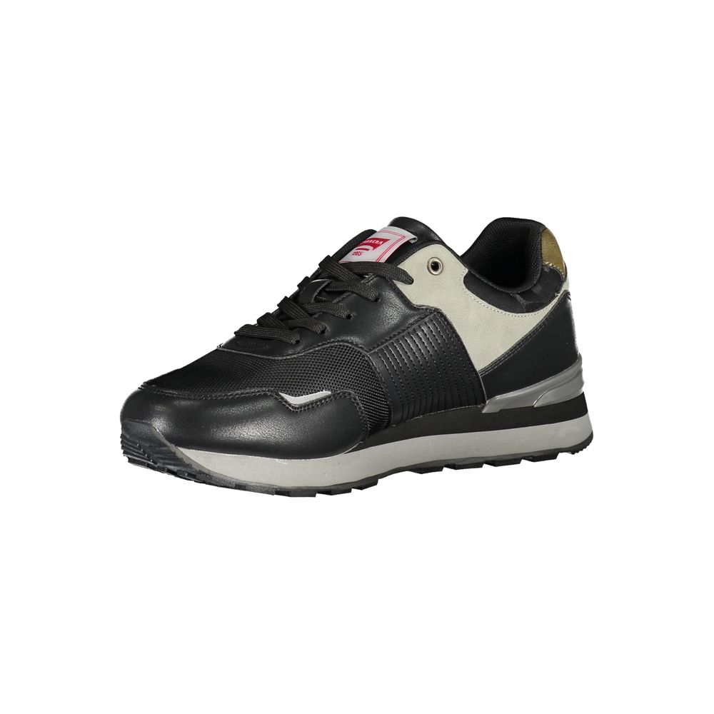 Black Polyurethane Men Sneaker - ventzia