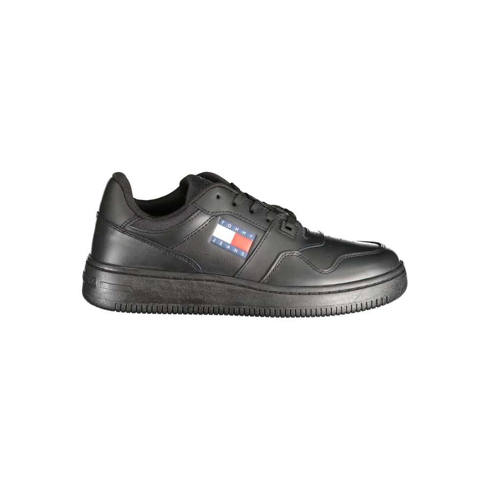 Black Leather Women Sneaker - ventzia