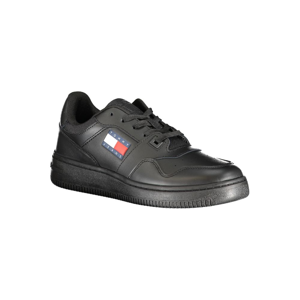 Black Leather Women Sneaker - ventzia