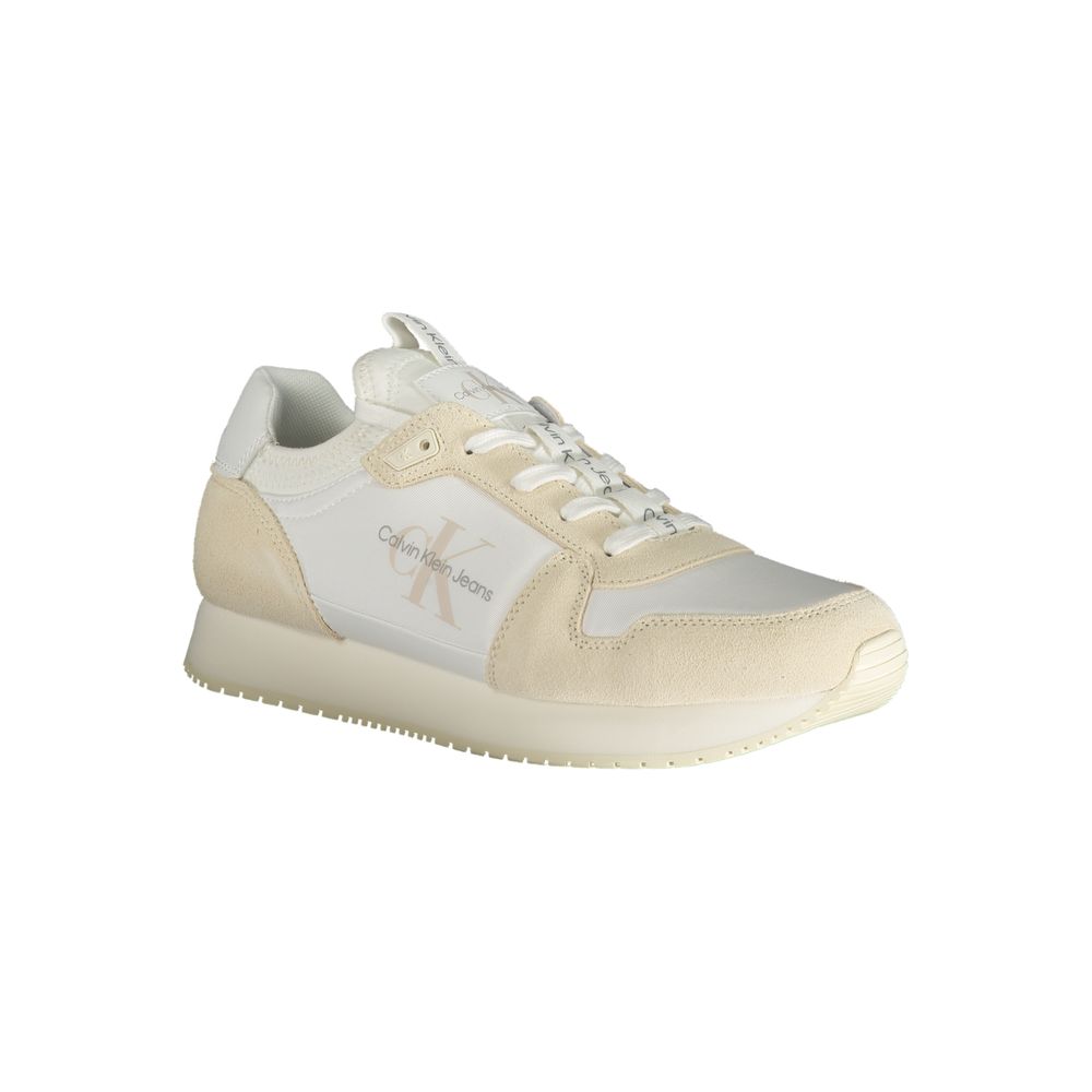 White Polyester Men Sneaker - ventzia