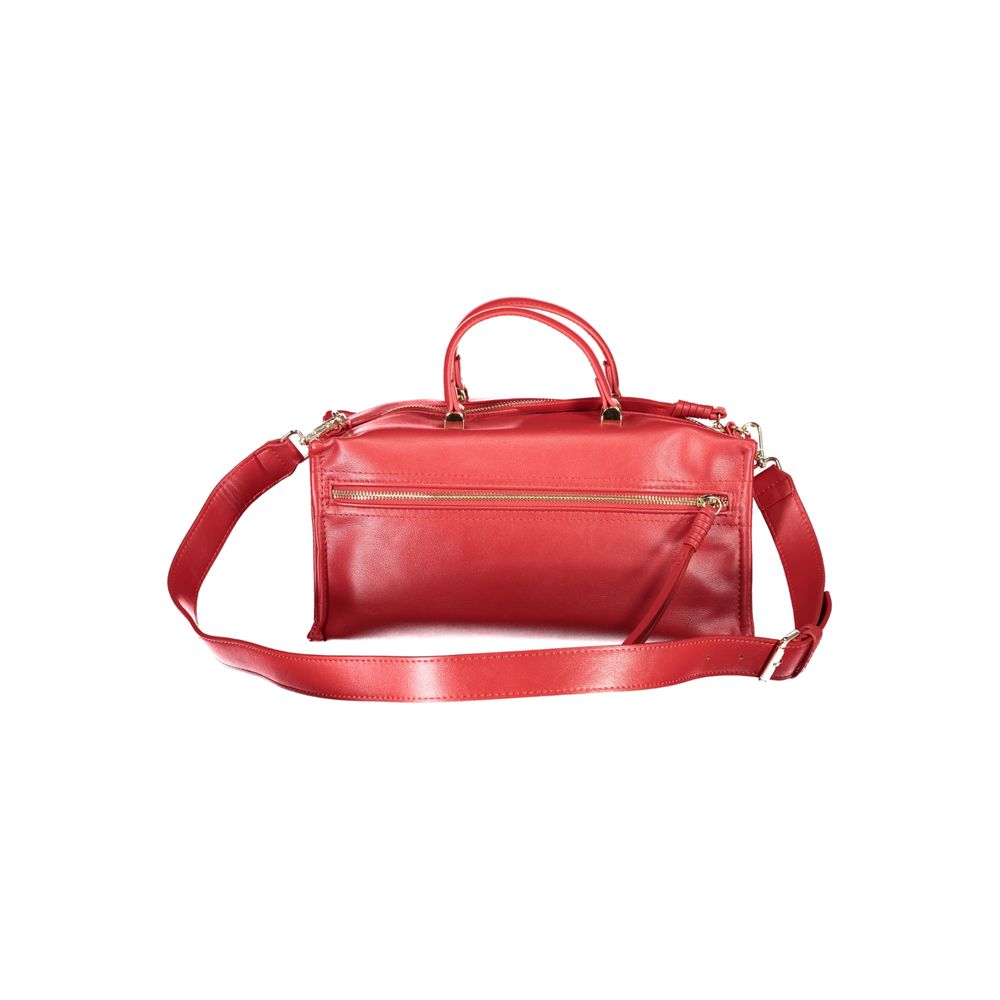 Red Polyurethane Women Handbag - ventzia