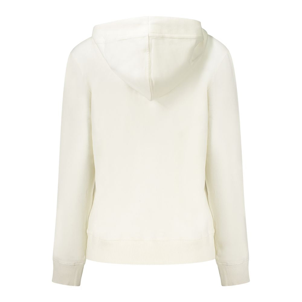 White Cotton Women's Hooded Sweatshirt - ventzia
