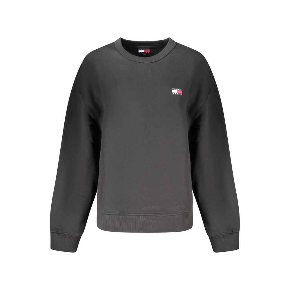 Black Cotton Women Sweatshirt - ventzia