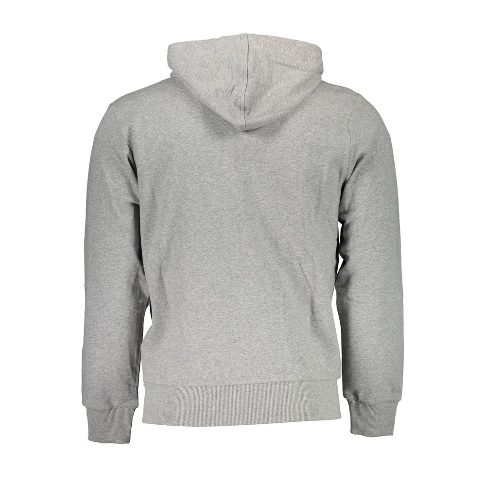 Gray Cotton Men Sweater with Hood - ventzia