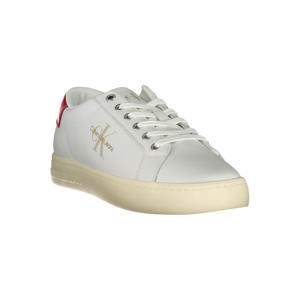 White Polyester Men Sneaker - ventzia