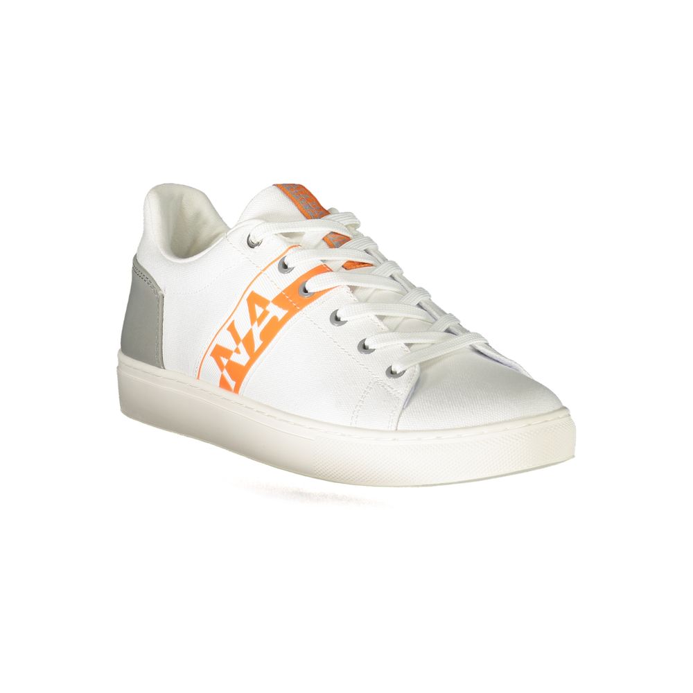 White Polyurethane Men Sneaker - ventzia