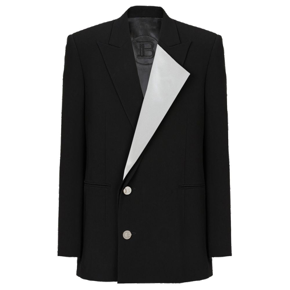Black Viscose Blazer - ventzia