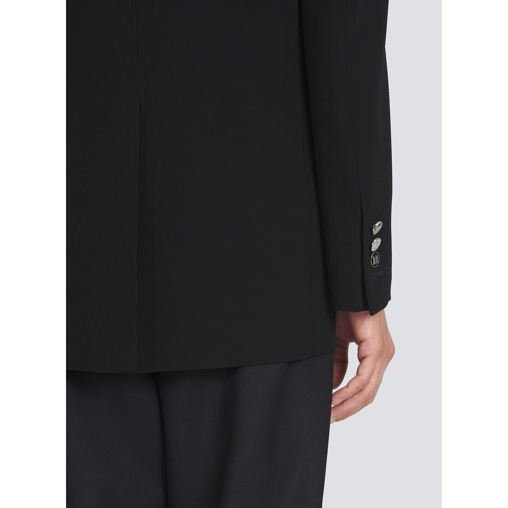 Black Viscose Blazer - ventzia
