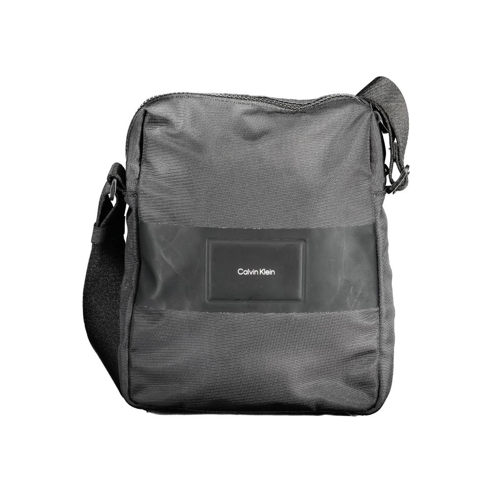 Black Polyester Men Shoulder Bag - ventzia