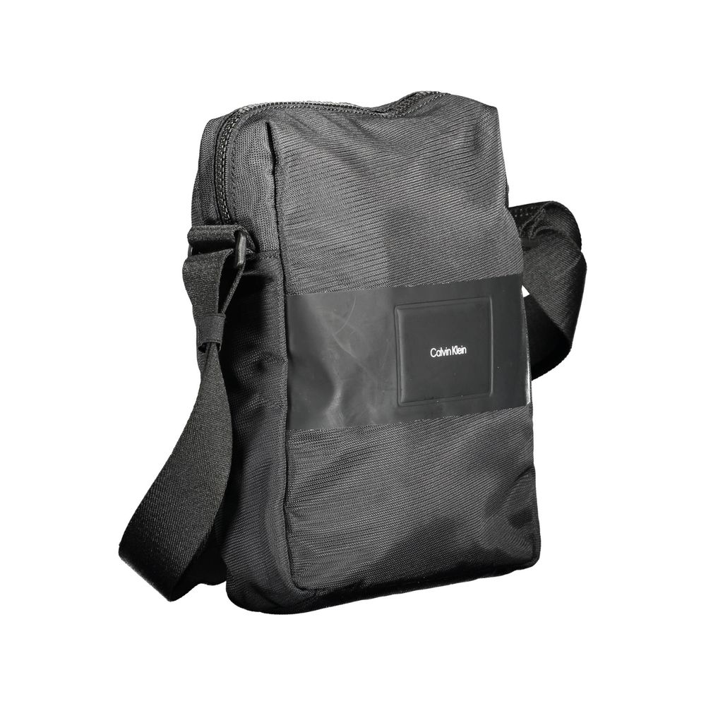 Black Polyester Men Shoulder Bag - ventzia