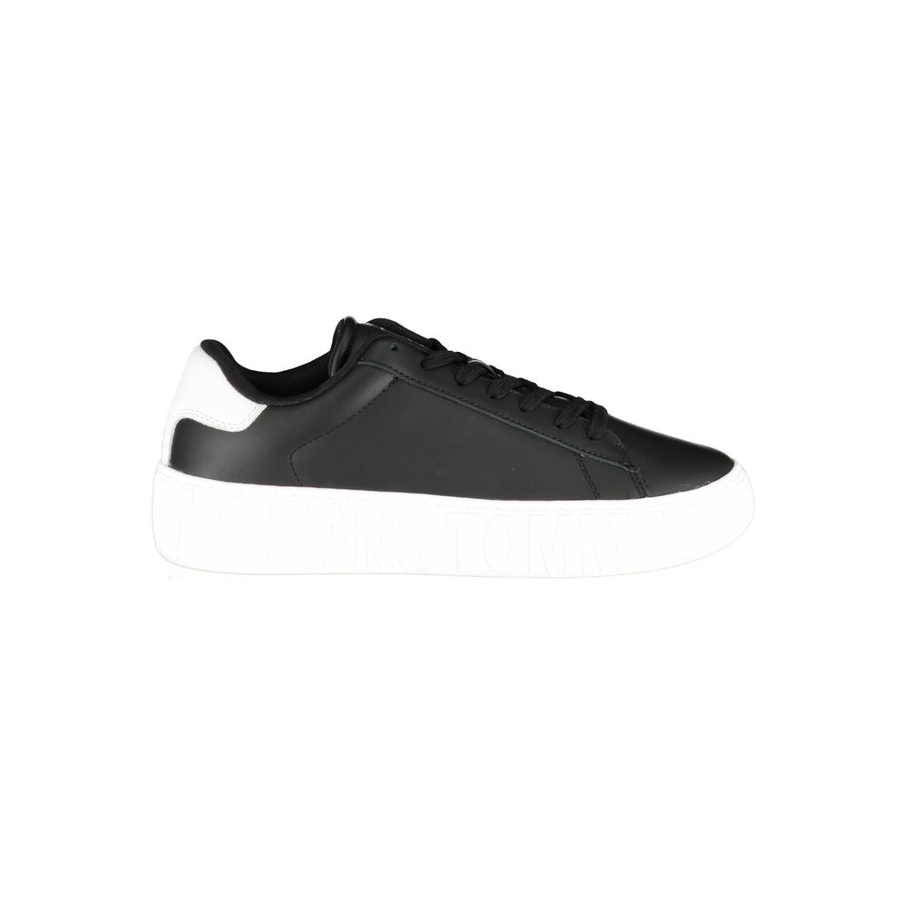 Black Polyurethane Men Sneaker - ventzia