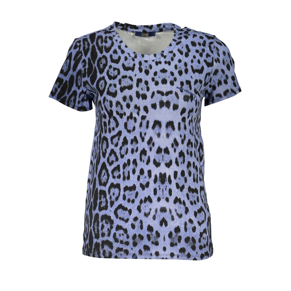 Blue Cotton Women T-Shirt
