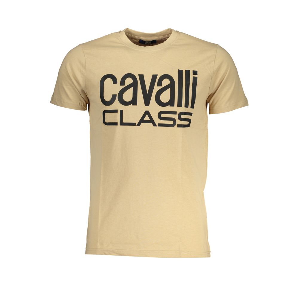 Beige Cotton Mens T-Shirt - ventzia