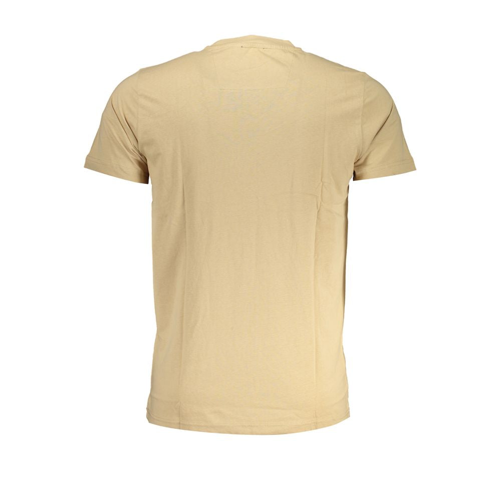 Beige Cotton Mens T-Shirt - ventzia