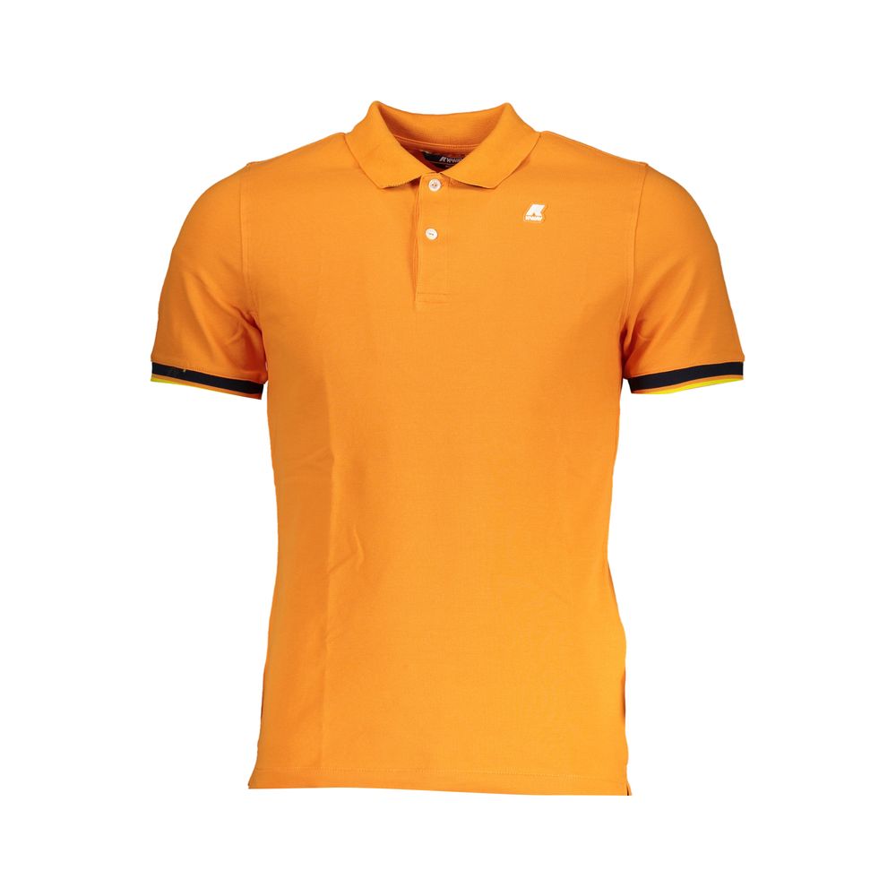 Vibrant Orange Contrast Detail Polo - ventzia