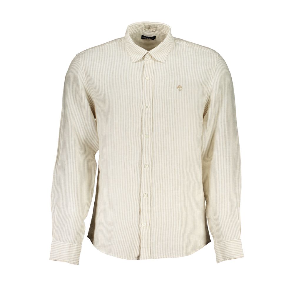 Beige Linen Men's Shirt - ventzia