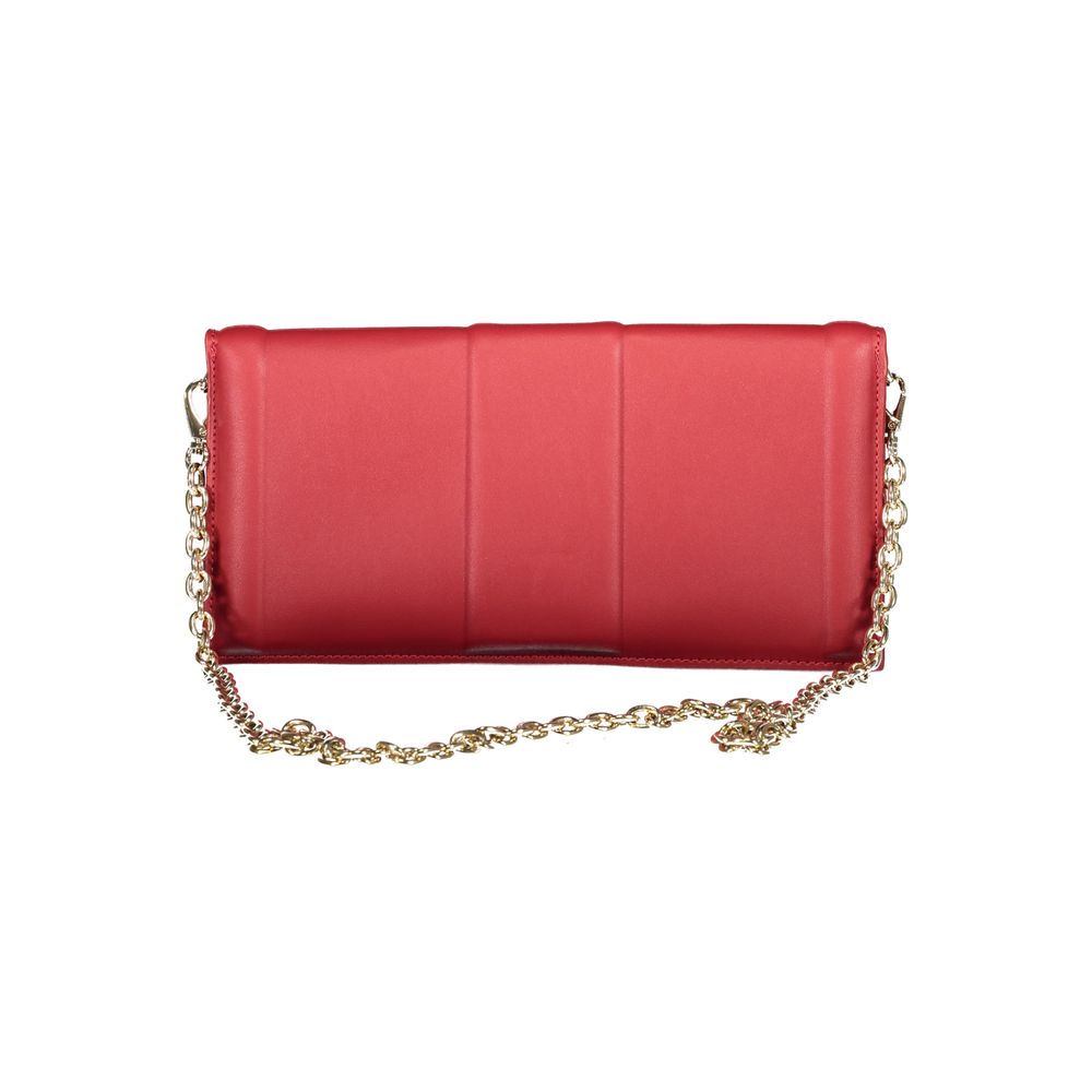 Rosso Polyurethane Women Clutch - ventzia