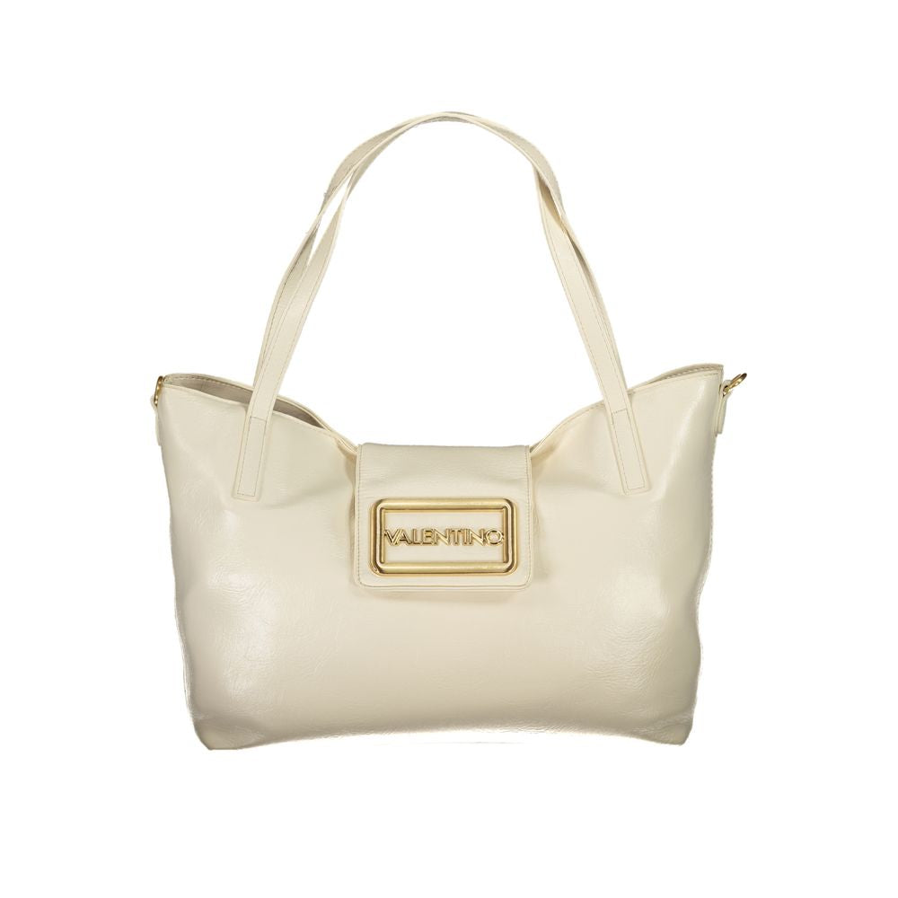 Beige Polyurethane Women Handbag - ventzia