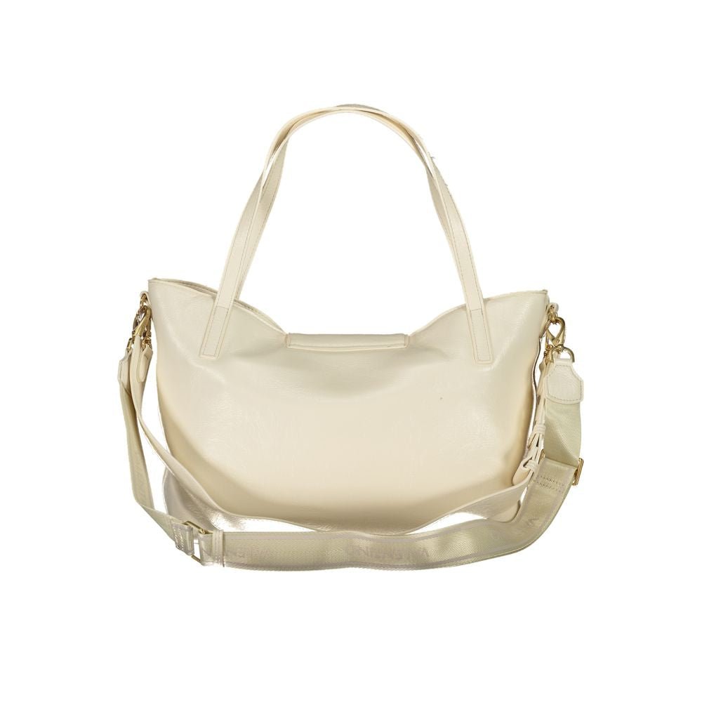 Beige Polyurethane Women Handbag - ventzia