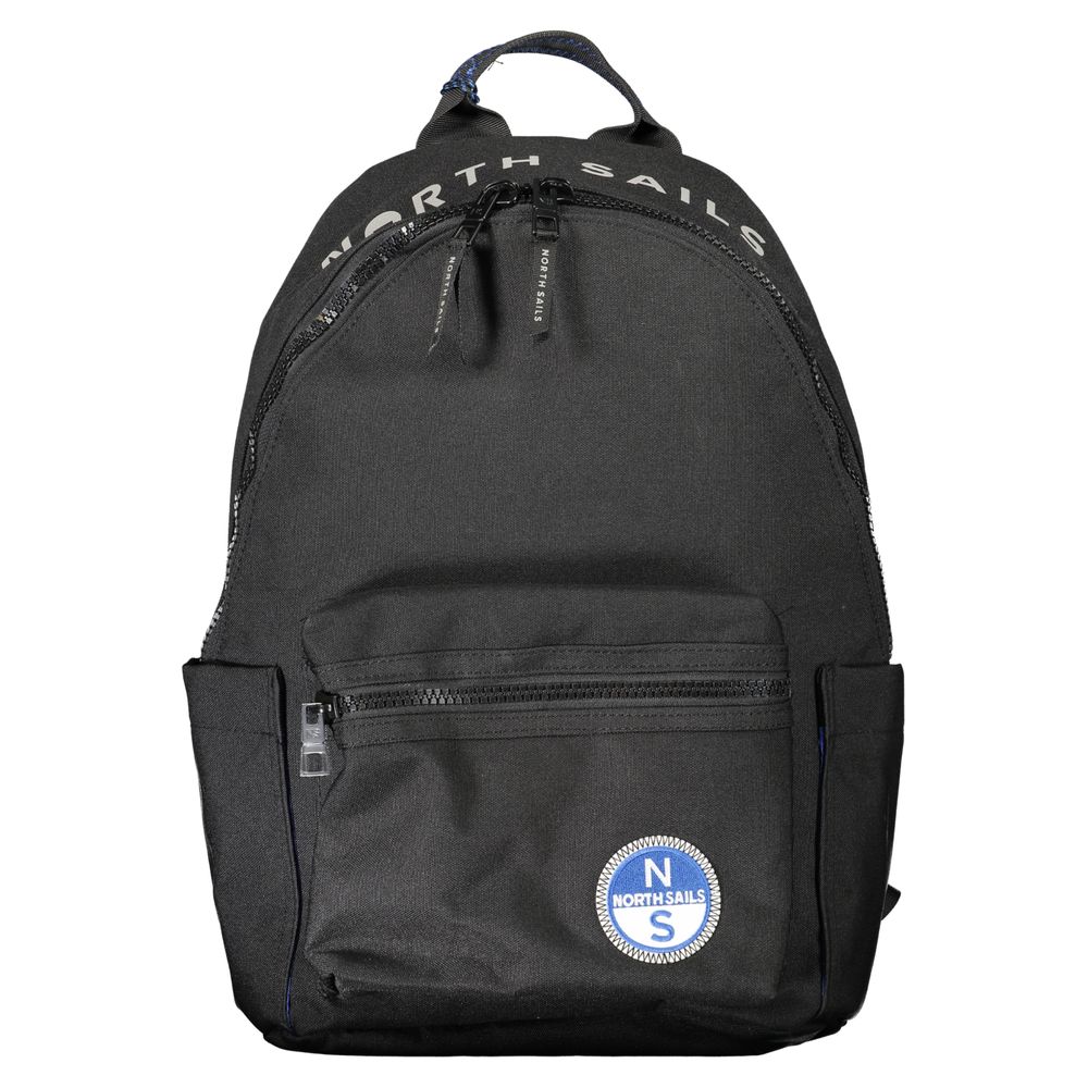 Black Polyester Men Backpack - ventzia