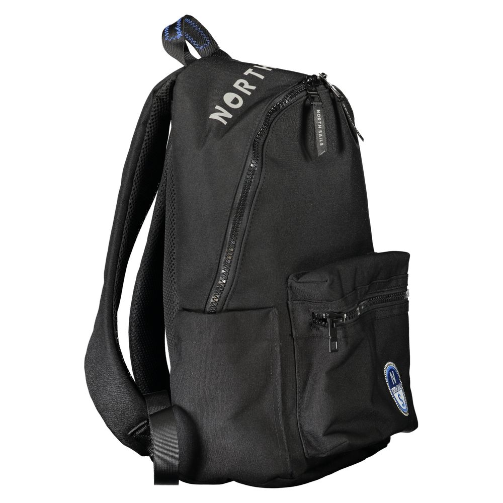 Black Polyester Men Backpack - ventzia