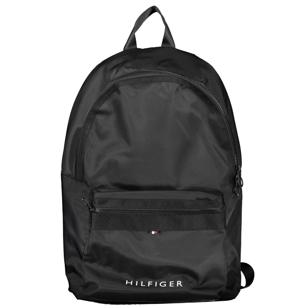 Black Polyester Men Backpack - ventzia